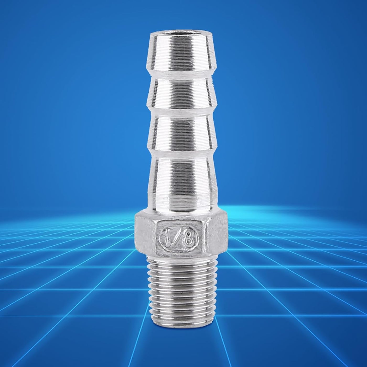 Local licensed courier SS304 Stainless Steel Male Thread Pipe Fitting, 1/8"~3/4" BSP Barbed Pipe Tail Connector for Plumbing and Chemical Engineering (1/8''*10mm) Long lasting universal build Balanced