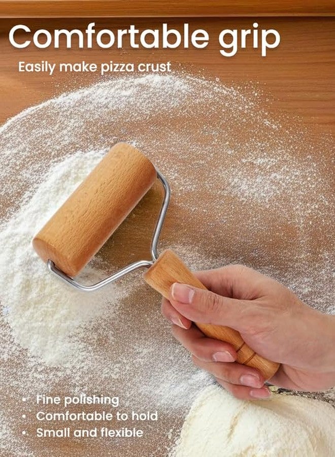 Chazcool Pizza Rolling Pin, Small Rolling Pin, Non-Stick Wooden Dough Roller for Pastry Tortilla Pizza Cookie Dumpling(Type 1) - Image 5
