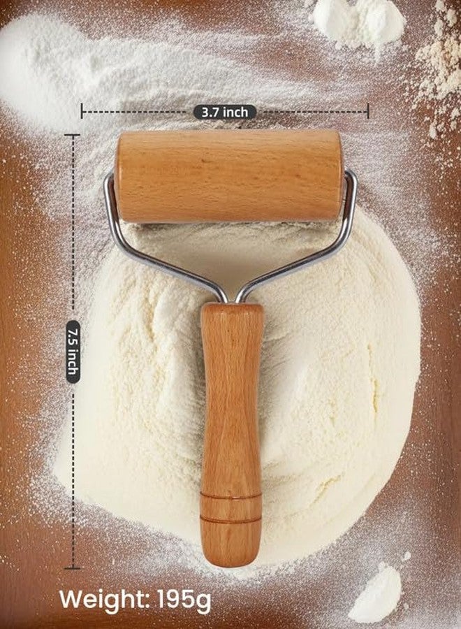 Chazcool Pizza Rolling Pin, Small Rolling Pin, Non-Stick Wooden Dough Roller for Pastry Tortilla Pizza Cookie Dumpling(Type 1) - Image 2