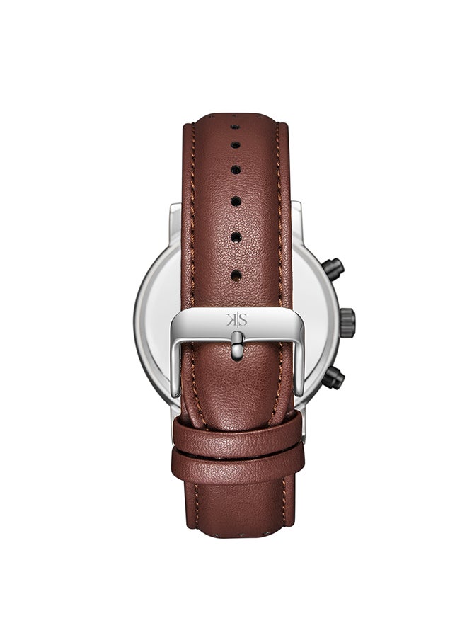 KENNETH SCOTT Men's Leather  Analog Watch K24119-QLDB - 44 mm  - Image 2