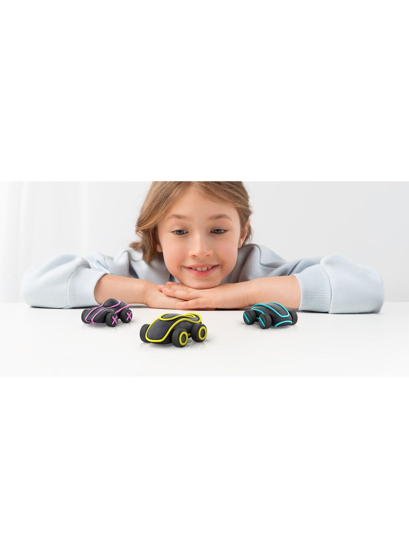 HEY CLAY Cyber Cars YELLOW CYBER CAR Colourful modelling air-dry clay, 2 cans with fun interactive app for kids 3 years + - Image 4