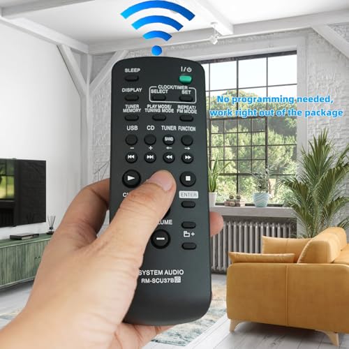 Kassionel Replacement Remote Control RMSCU37B Compatible for Sony LBT-SH2000 RM-SCU37 CMT-FX205 CMT-FX200 MHC-EX700 MHC-EX600 Mini HI-FI Component System - Image 2