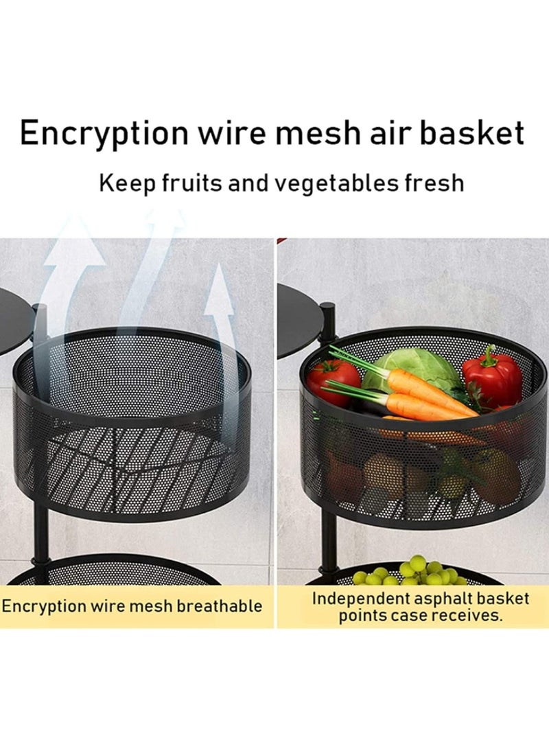 Rotating Multi-Layer Fruit & Vegetable Storage Rack with Snack Shelves - Image 5