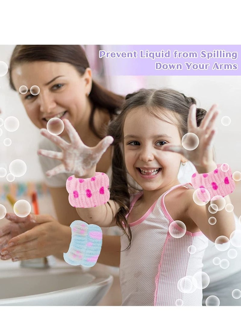 Women's Wrist Towels for Washing Face, Microfiber Wrist Spa Wash Towel Band, Face Washing Wristbands, Absorbent Wristbands Wrist Sweatband for Girls Prevent Water from Spilling Down Your Arms (8 Pcs) - Image 2