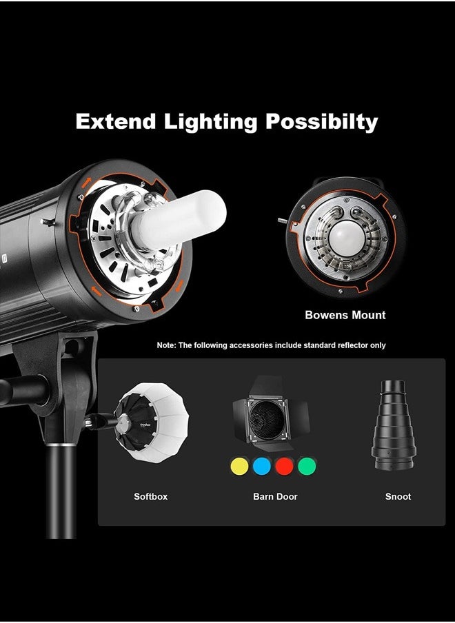 SK400II 400Ws Studio Flash Light with Built-in 2.4G Wireless X System, GN65, 5600K, with 150W Setting Light