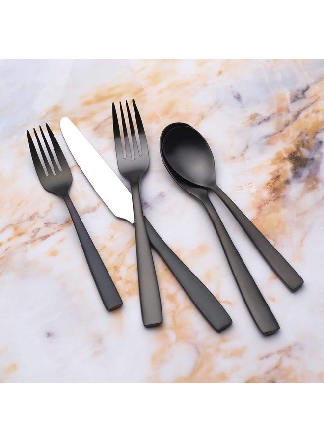 Mikasa Mikasa Delano Black Satin 20-Piece Stainless Steel Flatware Set, Service for 4  - Image 4