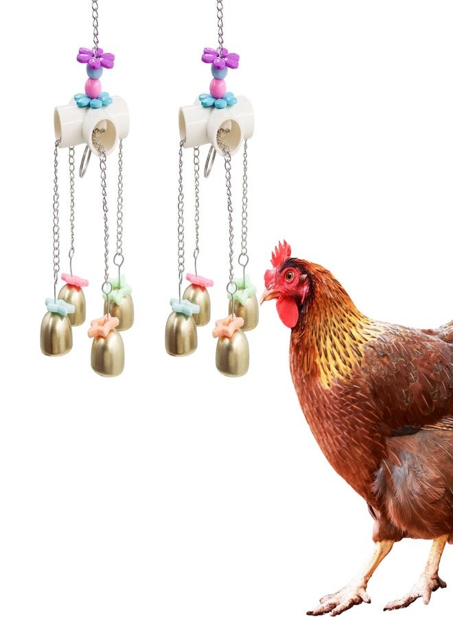 MHLLGN 2 Packs Chicken Enrichment Toys with Colorful Decor and Shining Bells, Chicken Toys for Coop Accessories, Play Stuff for Chickens to Peck, Poultry Coop Accessories for Chckens, Hens, Ducks, Geese - Image 1