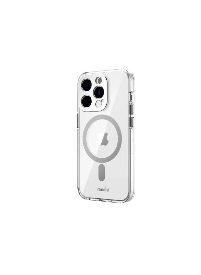 Moshi Moshi iGLAZE Apple iPhone 14 Pro 6.1" Case with MagSafe & Cam Cover - Luna Silver