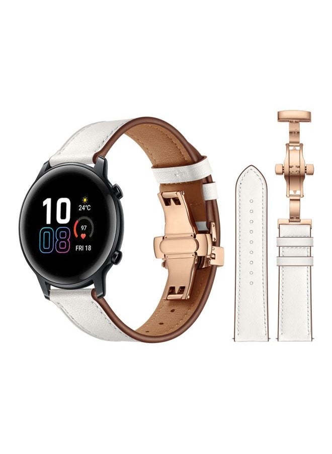 NIBEMINENT - Replacement Band For Honor MagicWatch 2 42mm White/Rose Gold - Image 1