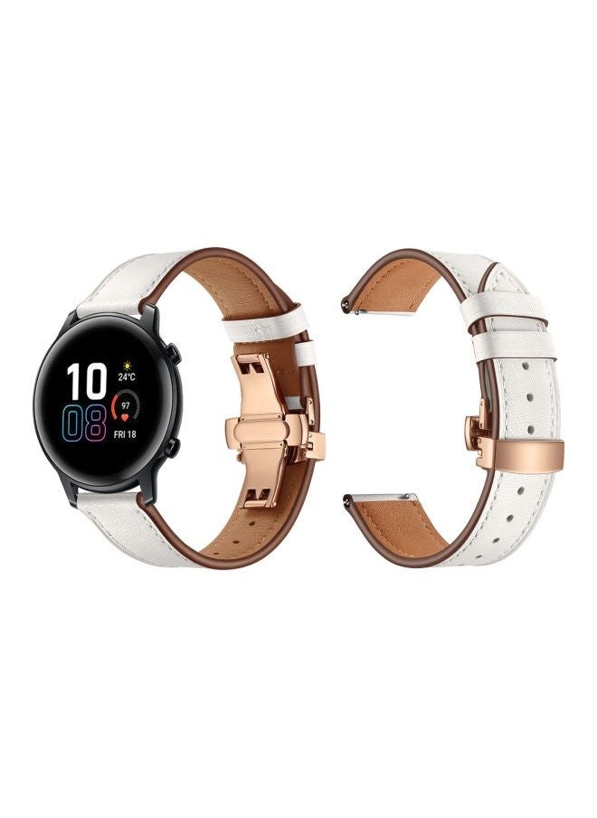 NIBEMINENT - Replacement Band For Honor MagicWatch 2 42mm White/Rose Gold - Image 1
