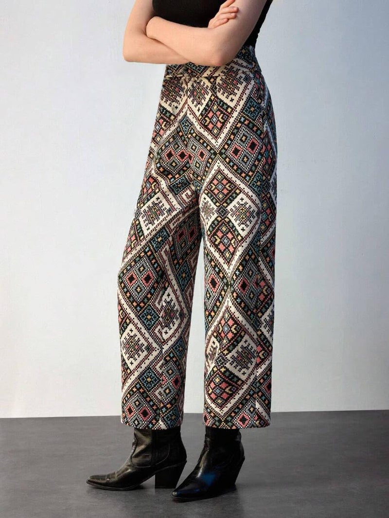 Toochki Dress for Women | Spandex Cotton | Three Piece | Co Ord Set | Top Bottom & Jacket | Printed Multicolor - Image 4