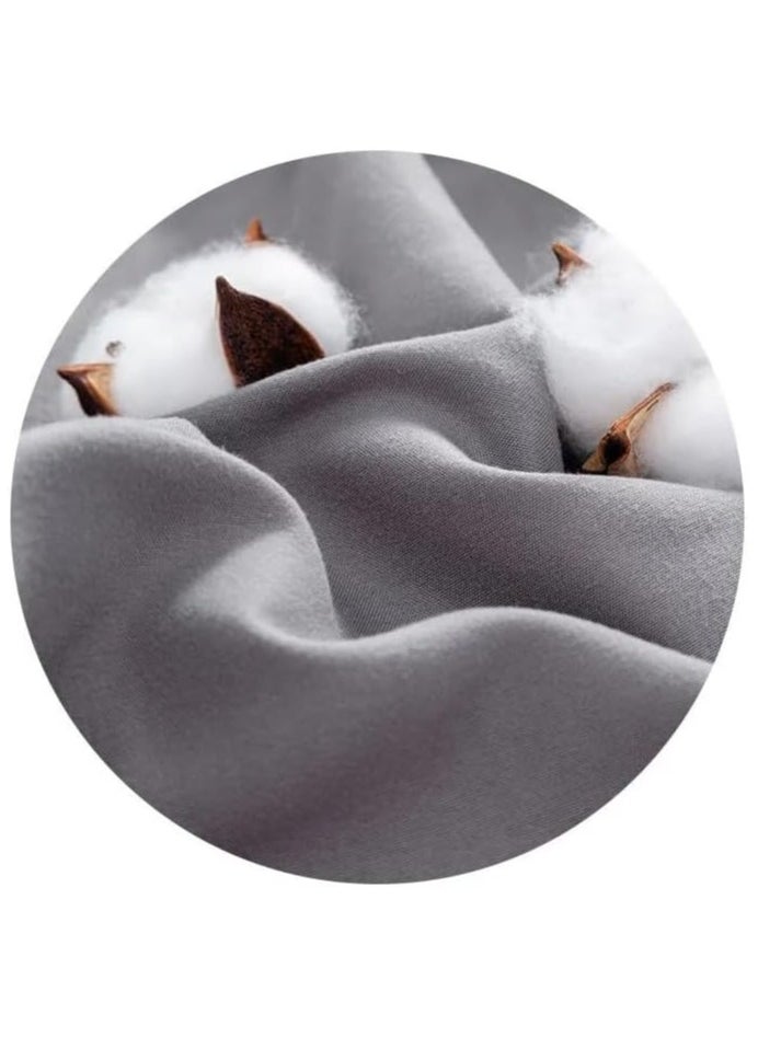 QBED QBED Plain Fitted Sheet Set for Hotels, Homes & Touristic Villages 3 Pieces (120 * 200 * 30 cm, Grey)  - Image 4