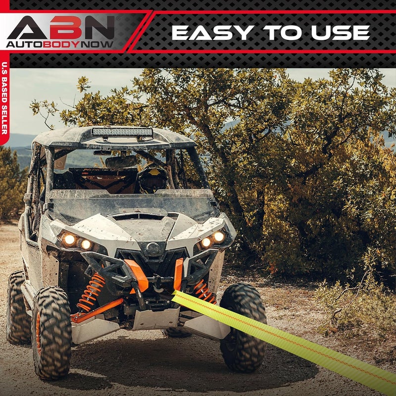 ABN Tow Winch Rope with Loops - 30' x 4' Offroad Vehicle Recovery Strap - 20,000 lbs Capacity - Image 4