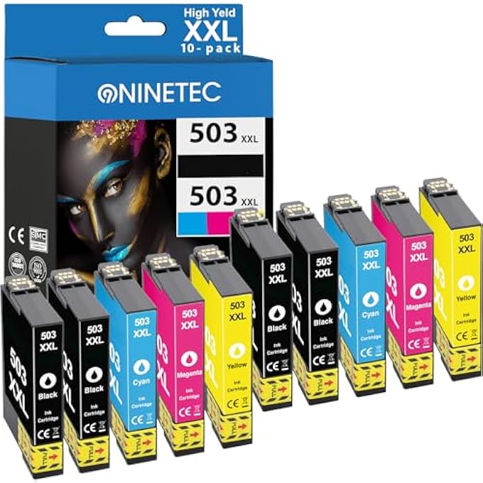 503 XL MULTIPACK PRINTER CARTRIDGES REPLACEMENT COMPATIBLE WITH EPSON 503XL EXPRESSION HOME XP-5200 XP-5205 FOR WORKFORCE WF-2960DWF WF-2965DWF PACK OF 10 - Image 1