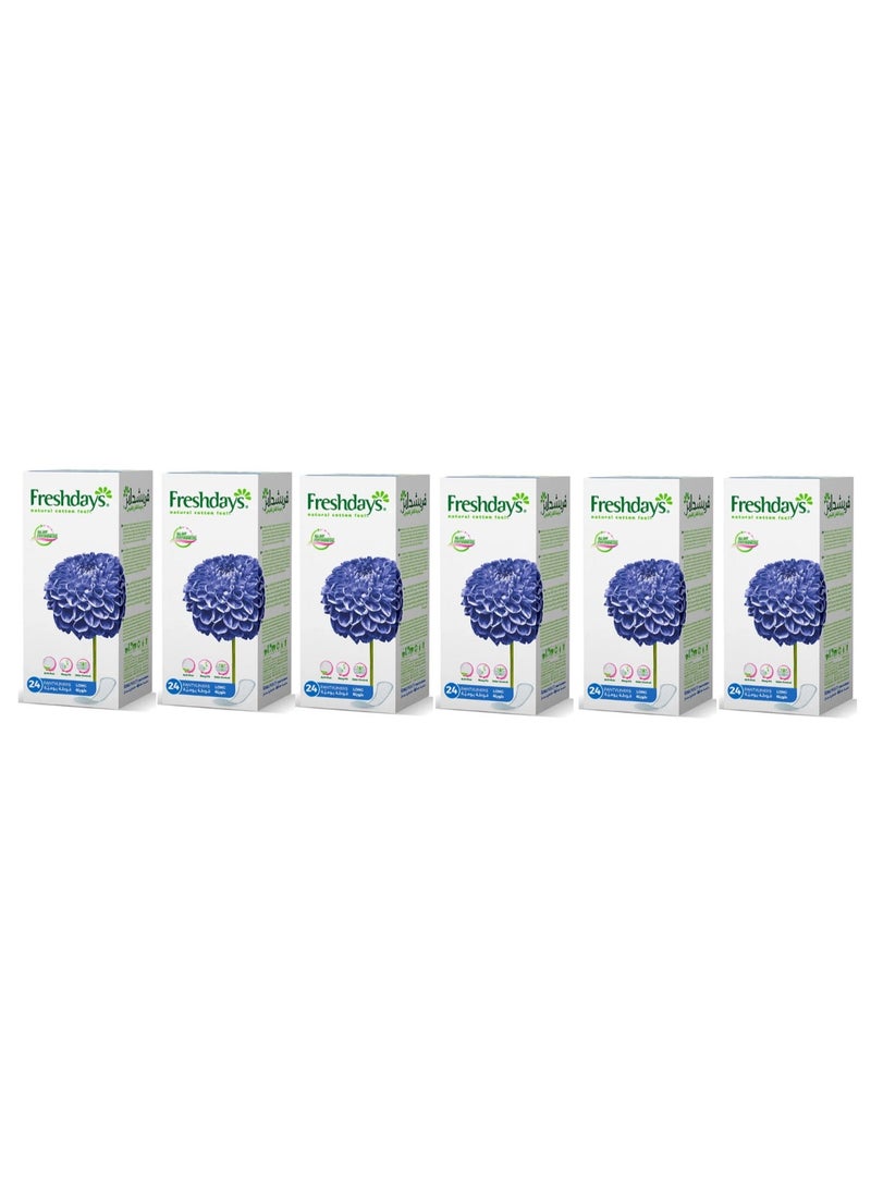 Freshdays Daily Liners Long 24 Pads – Pack of 6 - Image 2