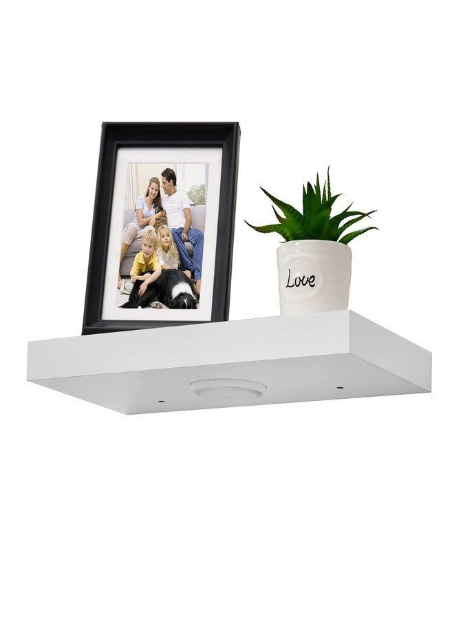 WELLAND White Floating Shelf with Motion Sensor Light, Wall Mounted Storage Shelf, Floating Nightstand for Bedroom, Bathroom, Kitchen and Living Room - Image 2