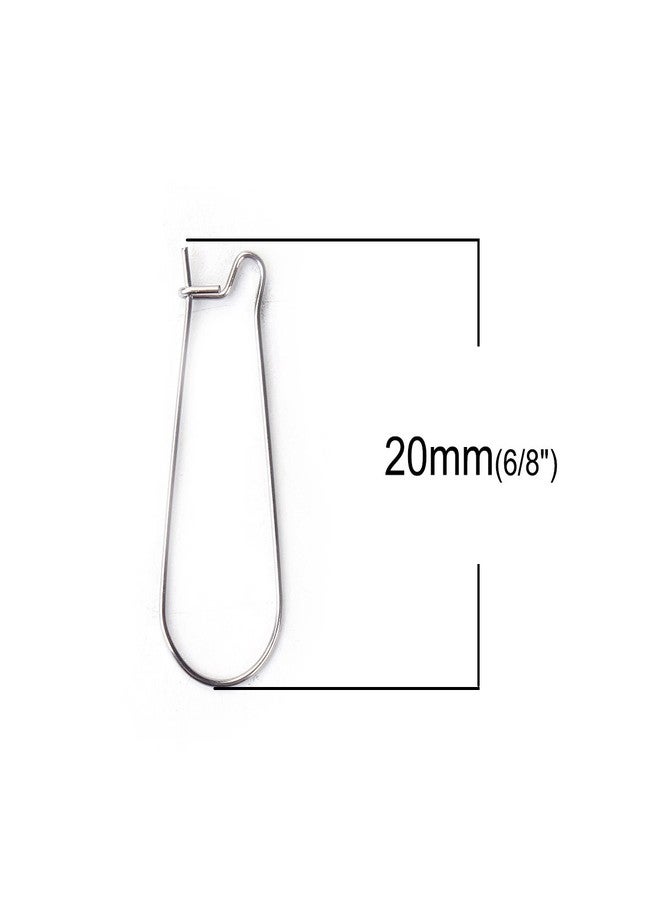 JGFinds Stainless Steel Ear Wire Hooks, 48 Pack Earring Findings, Secure Lock Kidney Wires - Teardrop Dangle 3/4 Inch - Image 4