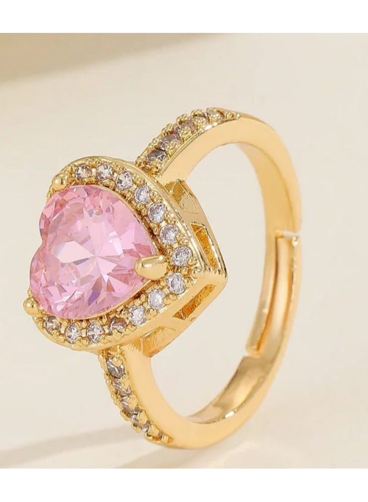 Luxuria Halo Yellow Heart Engagement Ring for Women, 2 Carat Cubic Zirconia Wedding Band Ring, Suitable for Anniversary Gift - Image 1