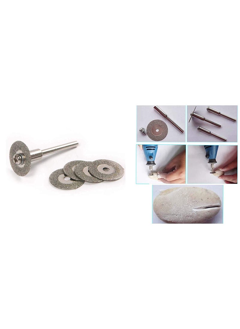 DIY Crafts Diy Crafts India 152 35 Mm Diamond Discs Emery Diamond Cutting Blades Drill Bit Mandrel for Dremel Multicolor 5 Piece  - Image 4