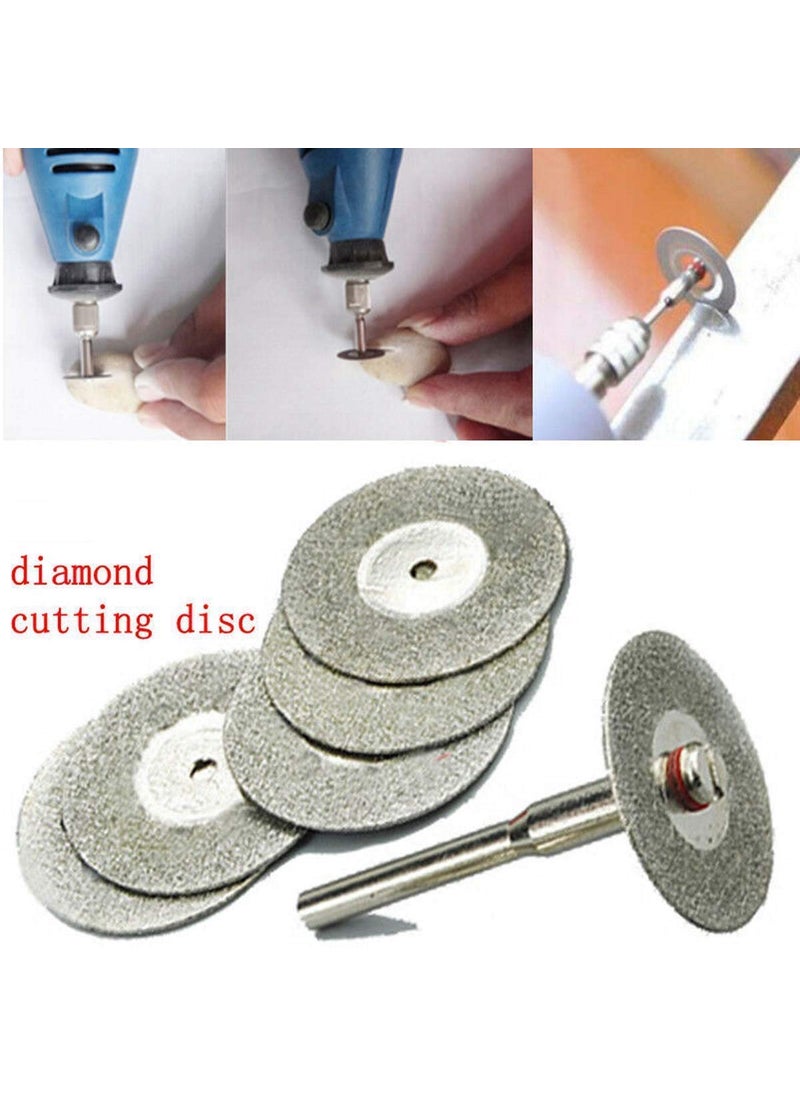 DIY Crafts Diy Crafts India 152 35 Mm Diamond Discs Emery Diamond Cutting Blades Drill Bit Mandrel for Dremel Multicolor 5 Piece  - Image 2