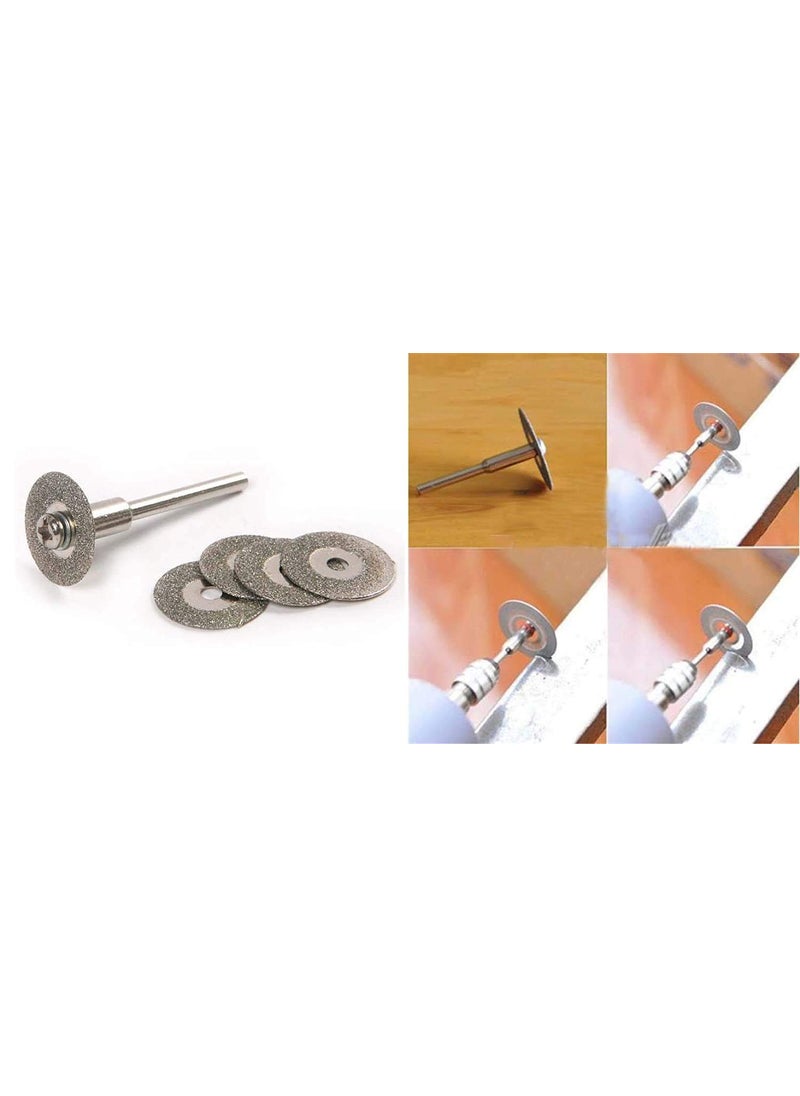 DIY Crafts Diy Crafts India 152 35 Mm Diamond Discs Emery Diamond Cutting Blades Drill Bit Mandrel for Dremel Multicolor 5 Piece  - Image 3