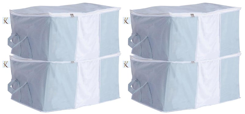Kuber Industries 4 Piece Non Woven Underbed Storage Organiser Set Grey Rbed04 - Image 1