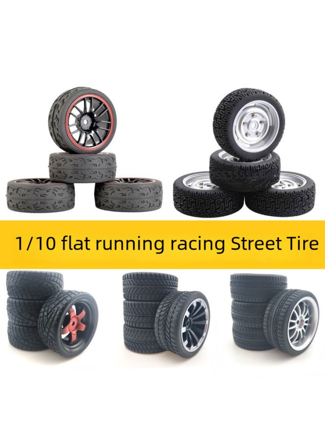 Generic - RC Remote Control Car 1 To 10 Model Car Saloon Flat Running Tire Road Racing Tire HSP94123 Flat Sports Car Universal-Color:D1 + B Hub - Image 1