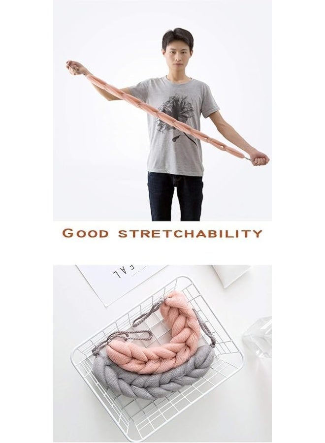 ليفة استحمام طويلة للظهر قابلة للتمدد – ليفة تقشير للجسم بمقابض حبل – للرجال والنساء – كود المنتج 7080 - Image 4