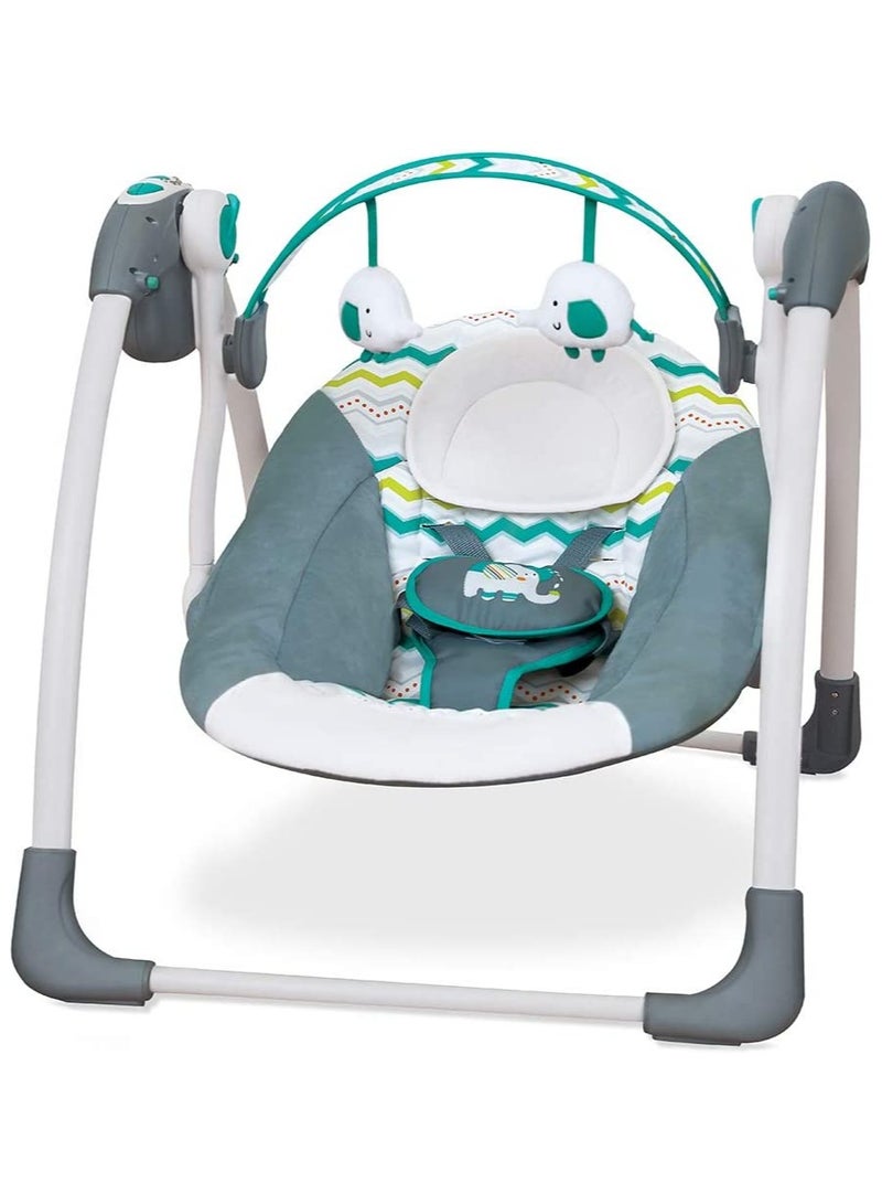 Baby Swing Automatic for Newborn to Toddler With Music, Breathable Fabric and 2 Plush Toys - Image 1