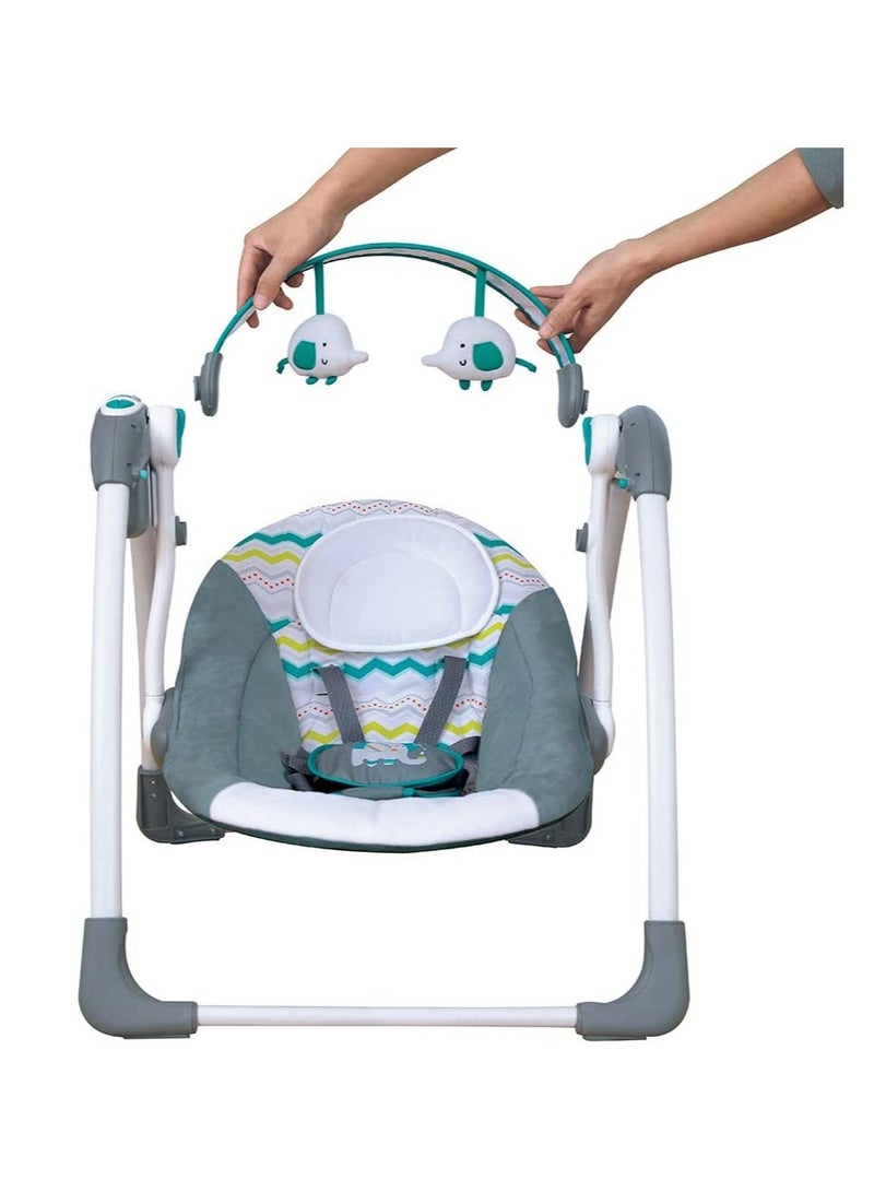 Baby Swing Automatic for Newborn to Toddler With Music, Breathable Fabric and 2 Plush Toys - Image 3