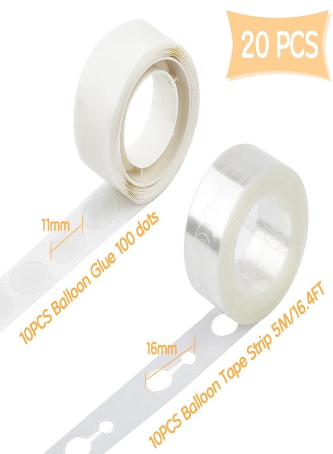 BOEIAC Balloon Arch Kit, 20 Rolls Balloon Arch Strip Kit for Garland, 164 Ft Balloon Tape Strip Double Hole, 1000 Dots Glue Point Tape for Birthday Valentines Wedding Graduations Party Decorations - Image 2