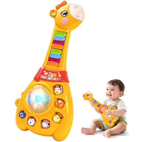 Marstone Toys for 1 2 Year Old Boy and Girl Birthday Gift Baby Musical Guitar Piano Toys 1218 Month with Animal Sound and Light 1st First Learning Educational Gift for Toddlers - Image 1