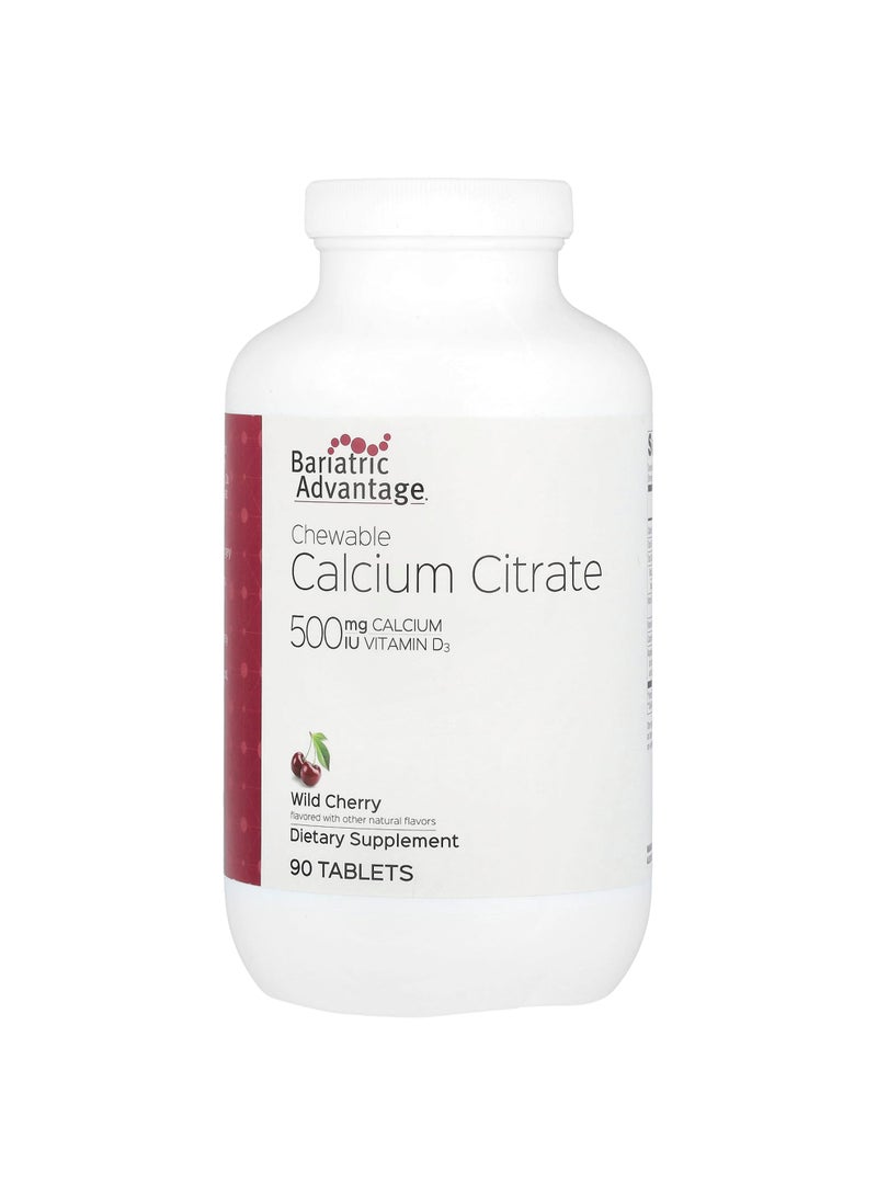 Chewable Calcium Citrate, Wild Cherry, 90 Tablets