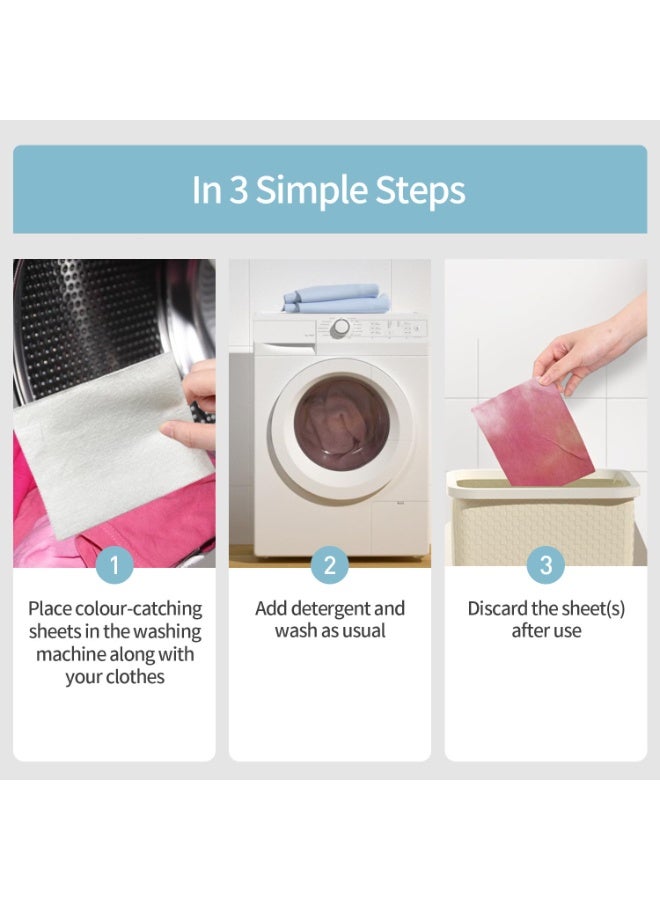 SYOSI Color Absorber Laundry Sheets 80 Count, Grasper Dye Catcher Grabber To Prevent Clothes From Smearing, Color Trapping Sheets For Home, School, Or Apartment Use - Image 1