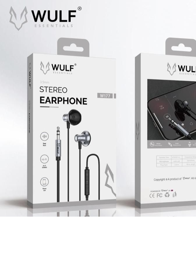 وولف إسينشيالز سماعات أذن سلكية فاخرة WULF W177 مقاس 3.5 مم - صوت نقي وعميق - Image 1
