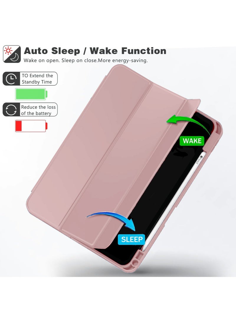 دبليو تيك غطاء حافظة لجهاز آبل آيباد برو 13 5G 2025 (الجيل السابع) بحجم 13 بوصة، فليب ذكي مع خاصية الاستيقاظ/النوم التلقائي، مصنوع من الجلد مع حامل للقلم - ذهبي وردي - Image 3