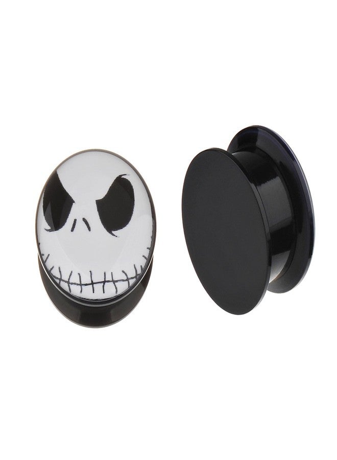 IPINK-Evil Jack Skellington - The Nightmare Before Christmas Ear Plugs - Acrylic Screw-On - New - 6 Sizes - New *Pair* (Pair of 0 Gauge (8mm)) - Image 1