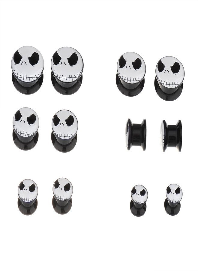 IPINK-Evil Jack Skellington - The Nightmare Before Christmas Ear Plugs - Acrylic Screw-On - New - 6 Sizes - New *Pair* (Pair of 0 Gauge (8mm)) - Image 2