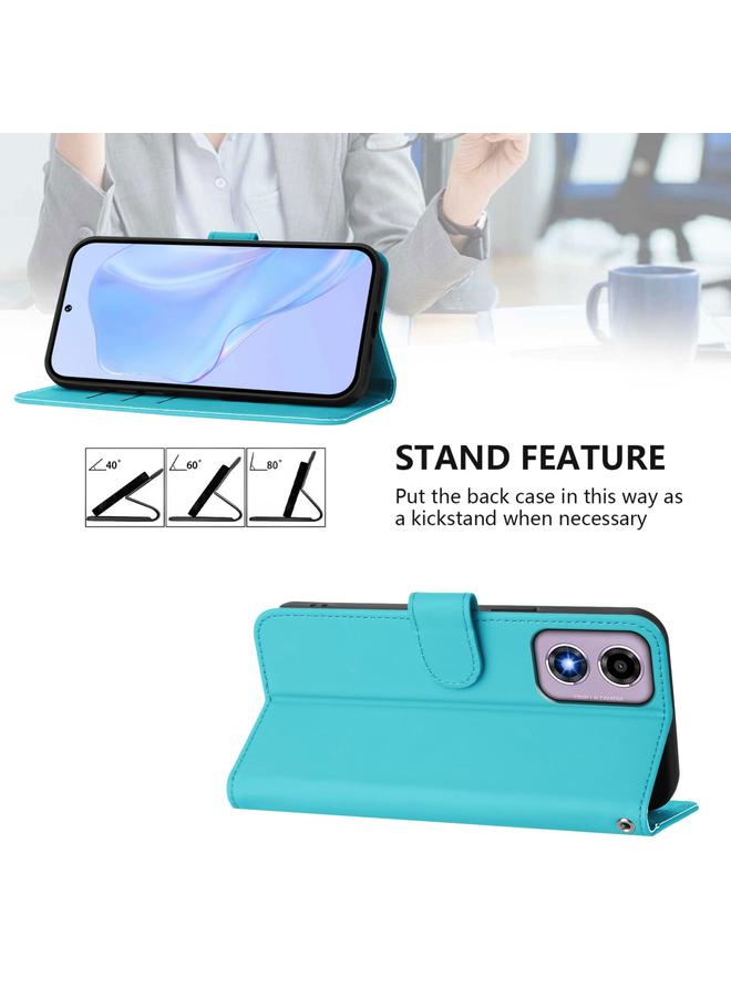 S-TOP Case For Motorola Moto E14 / G04 4G Skin Feel Solid Color Leather Phone Case with Lanyard - Image 3