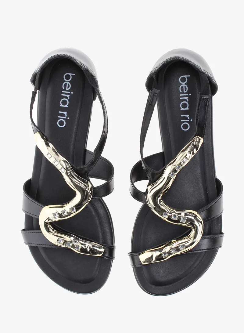 Beira Rio Black Beira Rio Women’s Flat Summer Footwear – Lightweight Slip-On Comfort with Stylish Casual Design for Women | Best Price UAE