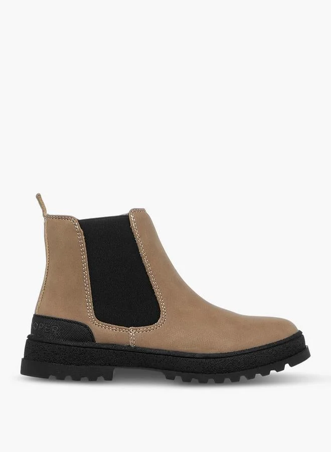 لي كوبر Boys' Solid Ankle Boots With Zip Closure