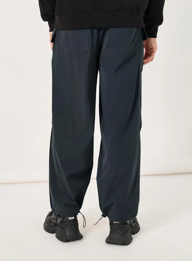 Styli Parachute Oversized Joggers with Knee Pintuck Detail