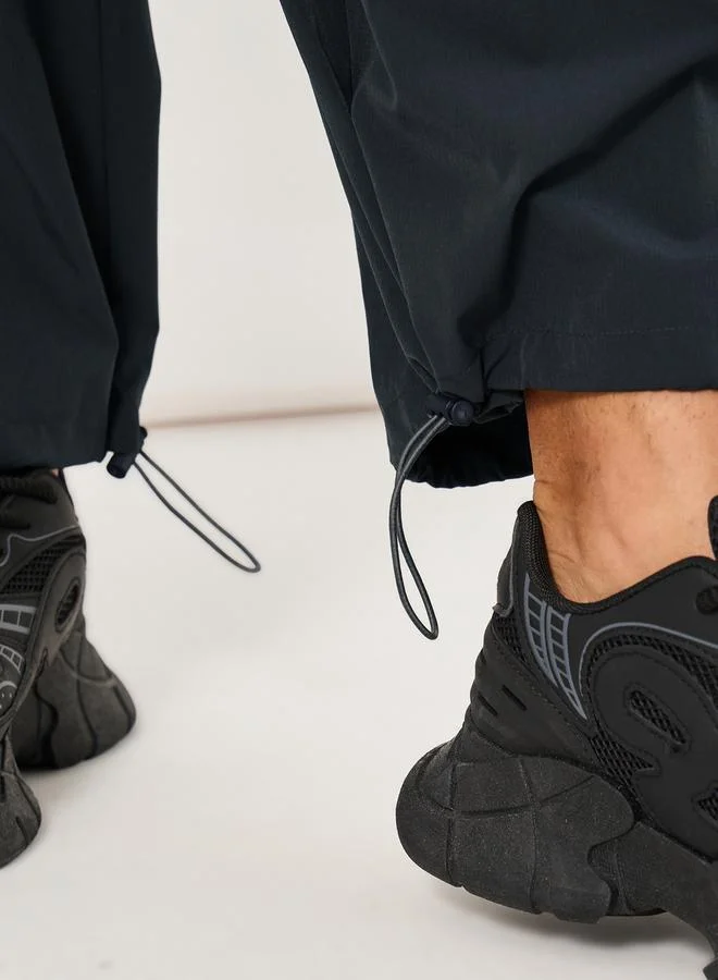 Styli Parachute Oversized Joggers with Knee Pintuck Detail