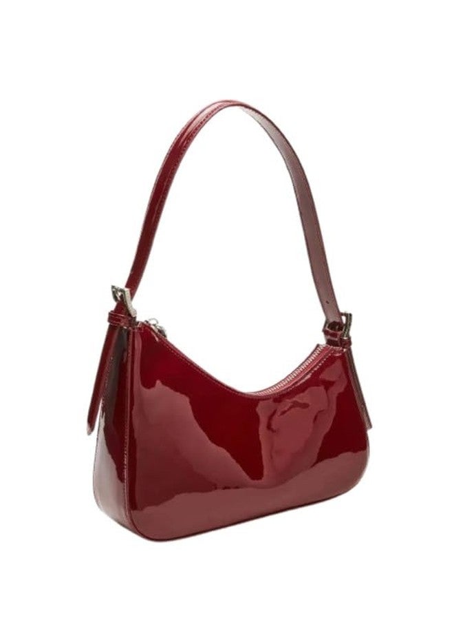 HaveGlam Cherry Half Moon Maroon | Stylish Glossy Sling Bag for Women | Modern Shoulder Bag with Zipper, Phone Purse for Daily Use, Travel & Office - Lightweight Trendy Bag for Ladies - Image 3