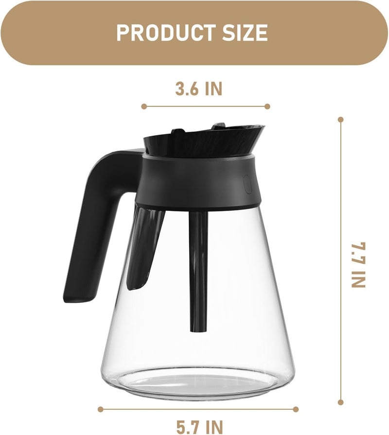Shonshon 6-Cups Coffee Bar Coffee Maker Carafe Replacement Pot Compatible with Ninja CF080, CF080C, CF080CCO, CF080A, CF080Z, CF080Q, CF080W, CF081, CF081C, CF082 Coffee Maker 1 Pack - Image 4
