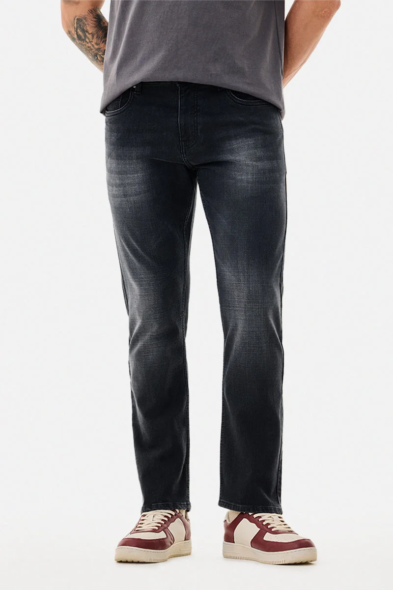 سنيتش Black Solid Relaxed Casual Jeans