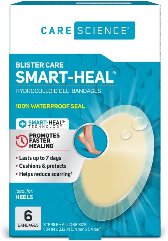 Care Science Fast Healing Hydrocolloid Gel Bandages 134 x 213 inches Oval Adhesive Pads First Aid with Faster Healing Wound Care Gel Patches Heels  Toes Blister Prevention 6 Count Pack of 36 - Image 2