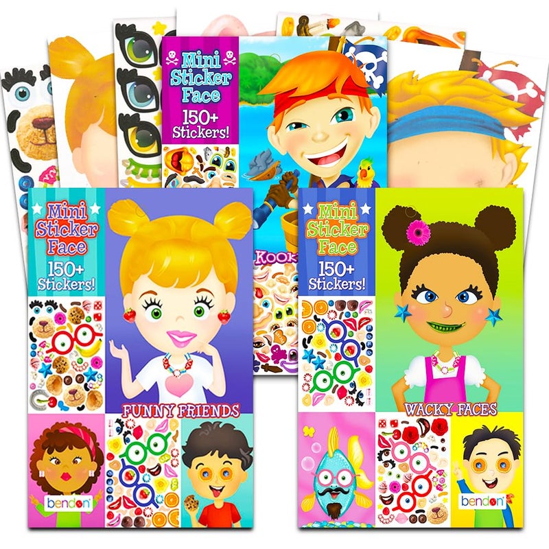 Bendon Make a Face Sticker Books for Kids Toddlers - Set of 3 Books with Over 24 Faces and 450+ Stickers (Sticker Face Activity Set) - Image 1