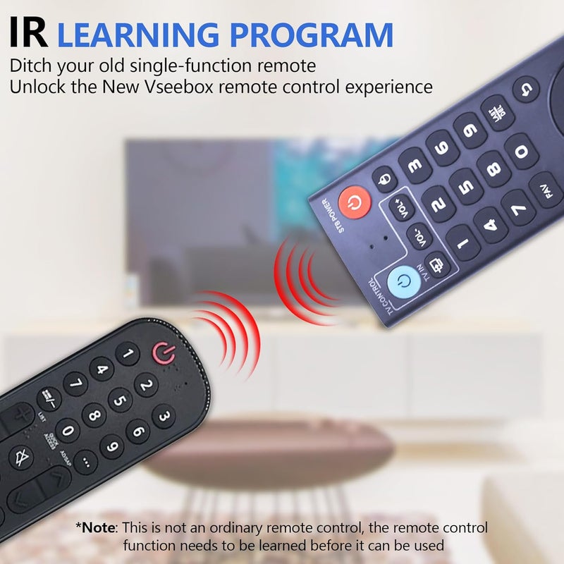 جهاز تحكم صوتي محسن من طراز V3 Pro، متوافق مع أجهزة vSeeBox V1، V1 Pro، V1 Max، V2، V2 Pro، V3 Pro، V3 Plus، V5 Pro، Elite، Max، وجهاز التحكم الصوتي الذكي عبر البلوتوث. - Image 3
