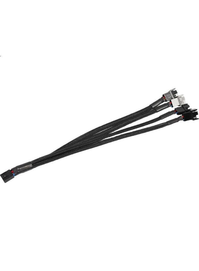 Jeyi Desktop Motherboard 4Pin Fan Adapter Extension Cable, One To Four - Image 2